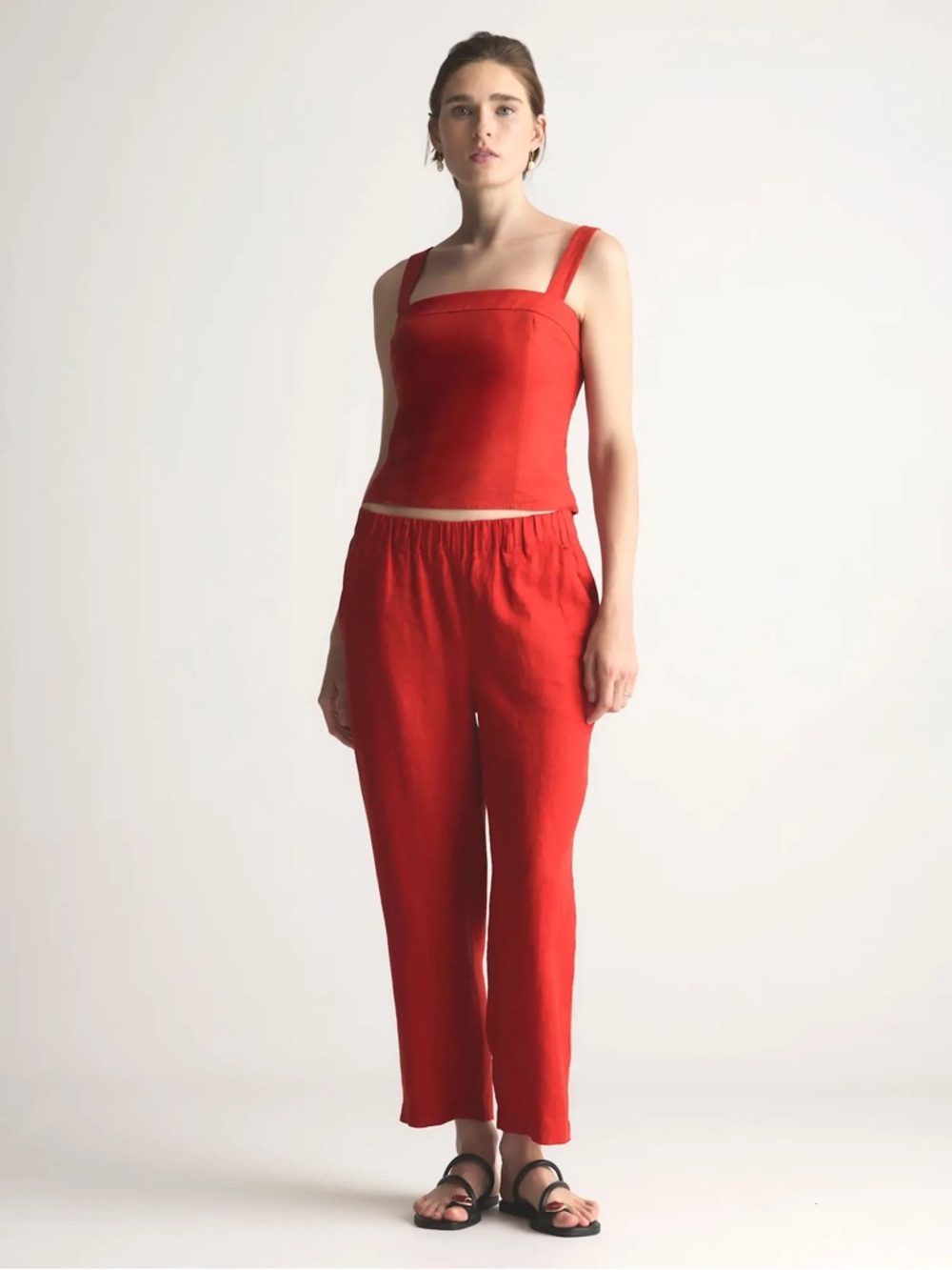 Quince 100% European Linen Pants Chile Red Size XL NWT